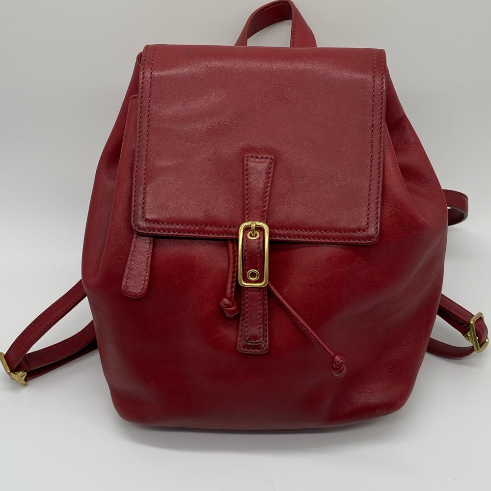 Coach Red Backpack Purse #B3W-9858